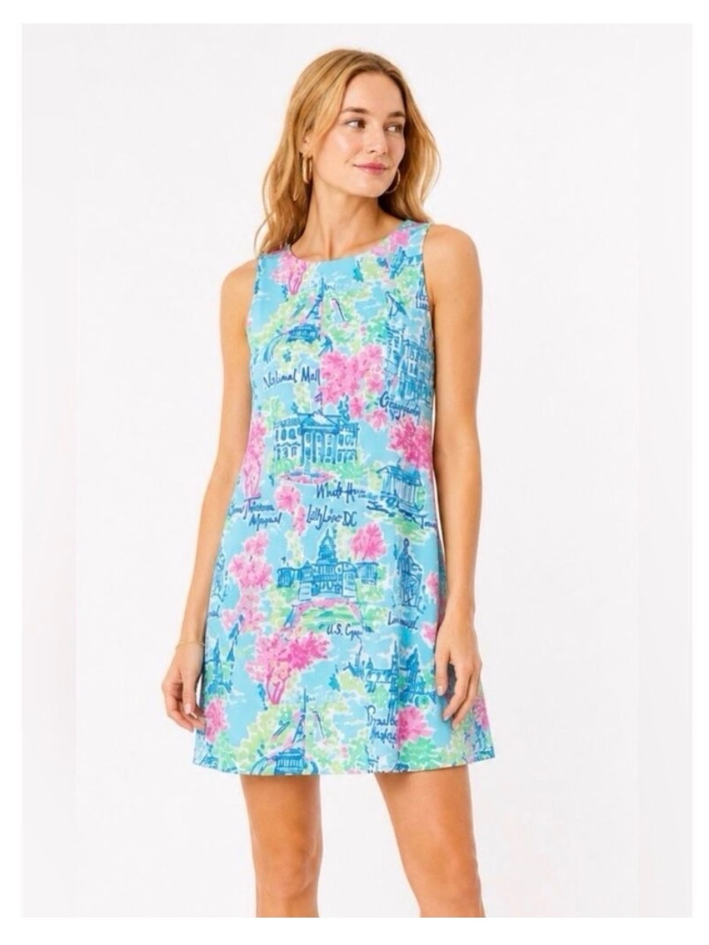 Lilly Pulitzer Loves DC Shift Dress with Pink Floral Print